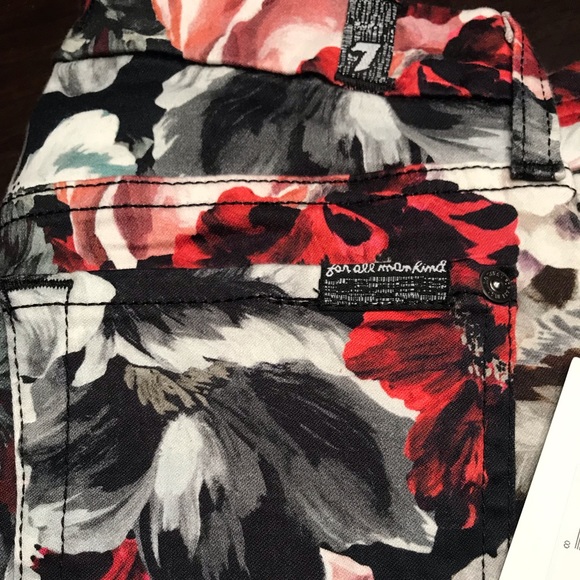 NWT 7 For All Mankind GORGEOUS floral jeans. Sz24 - Picture 6 of 8